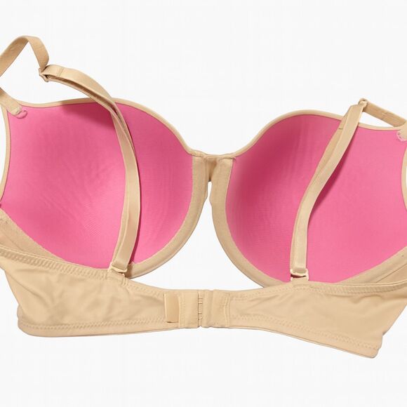 Victoria’s Secret PINK Bra 34C Beige Wear Everywhere Lightly Lined Underwire - Picture 4 of 4
